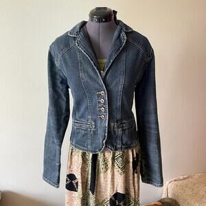 Y2K vintage 2000's denim blazer mcbling whimsy fairy music video vixen | Size L